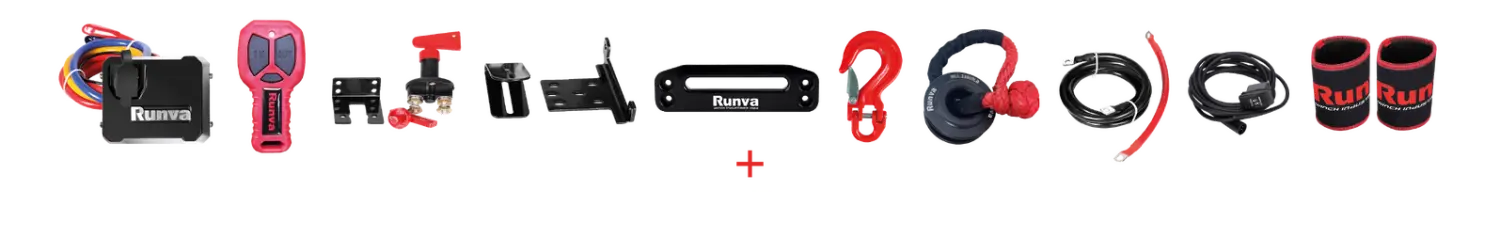 Runva 11XP Premium Red Edition 12V Winch with Synthetic Rope