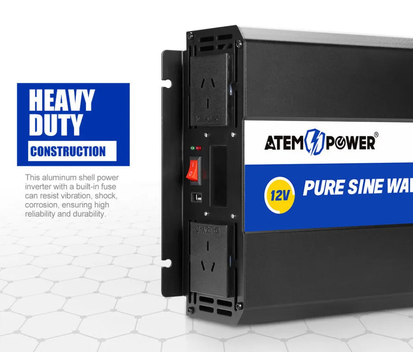 Atem Power 12V to 240V 3000W/6000W Pure Sine Wave Power Inverter - Power Inverter