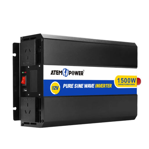 ATEM POWER 1500W/3000W 12V to 240V Pure Sine Wave Power Inverter - Power Inverter