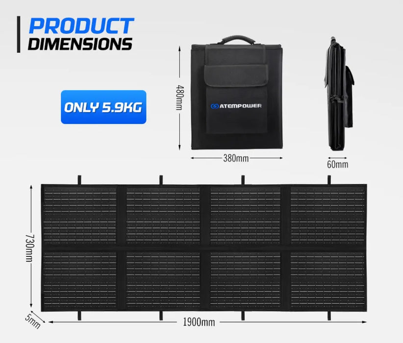 Atem Power 12V Portable Solar Folding Blanket Mat | 200W/300W - Folding Solar Panel