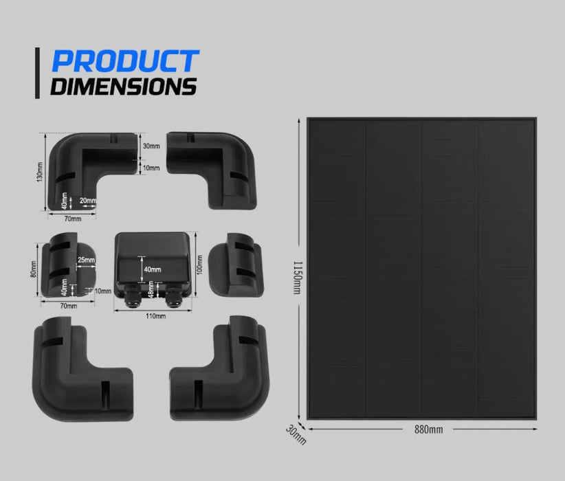 Atem Power 12v Shingled Mono Solar Panel Kit | 120W/200W - Rooftop Solar Panel