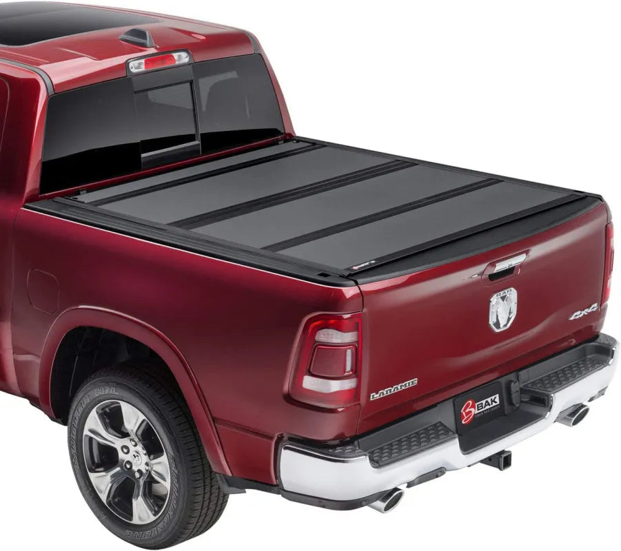 BAK Industries Bakflip MX4 Hard Folding Tonneau Cover for Chevrolet / Ford / Jeep / Ram - Ram 1500 DS Crew without Rambox (5’7) - Tonneau