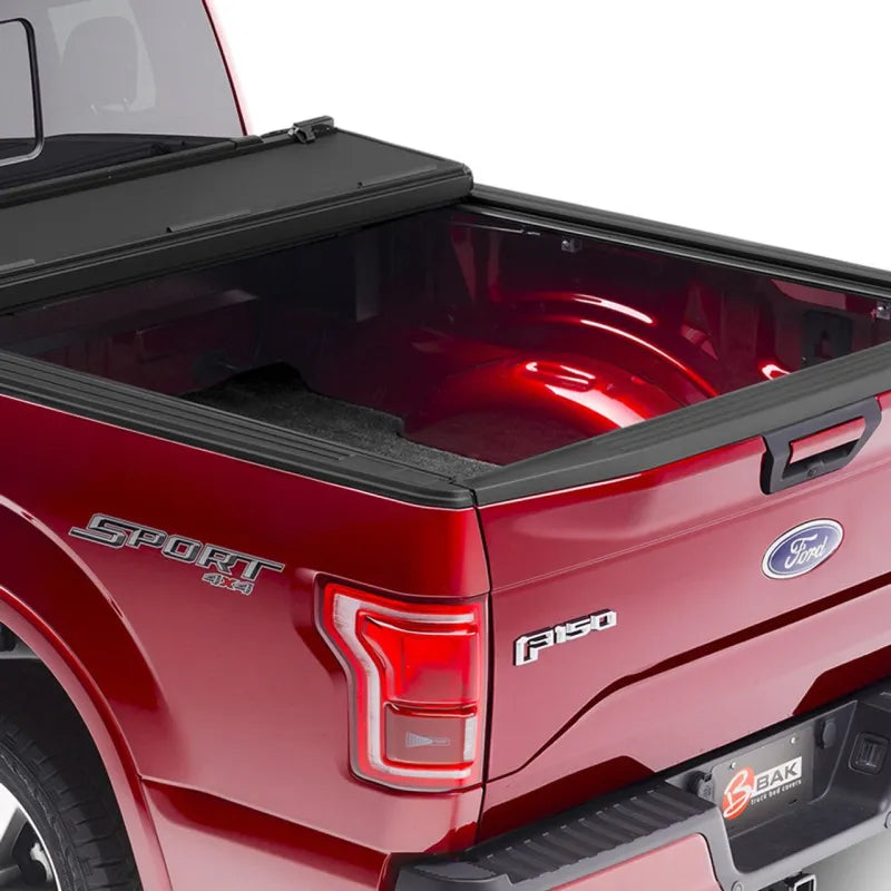 BAK Industries Bakflip MX4 Hard Folding Tonneau Cover for Chevrolet / Ford / Jeep / Ram - Ford F-150 Super Crew (5’7) - Tonneau