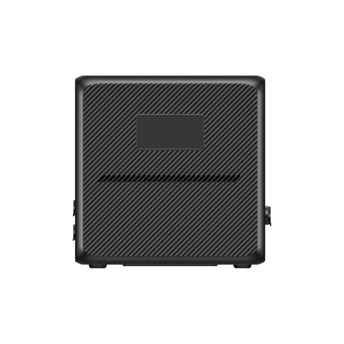 Black Bluetti AC240P Portable Power Station with carbon fiber-like texture and panel