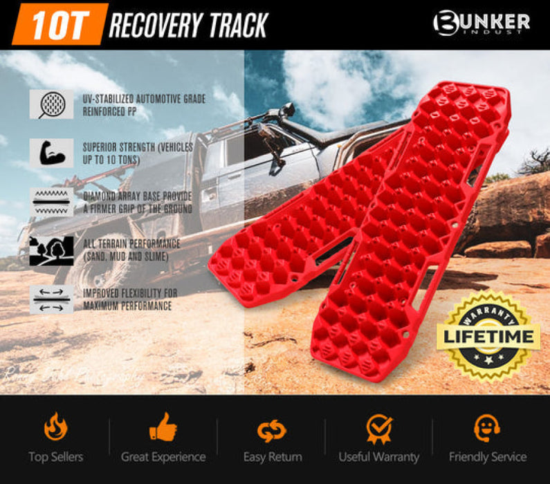 Bunker Indust 10T Recovery Boards | 915mm | Black/Red - Recovery Tracks