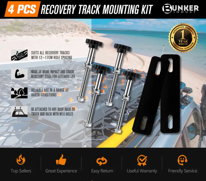 Bunker Indust Recovery Tracks Mounting Kit with four pieces for off-road vehicles