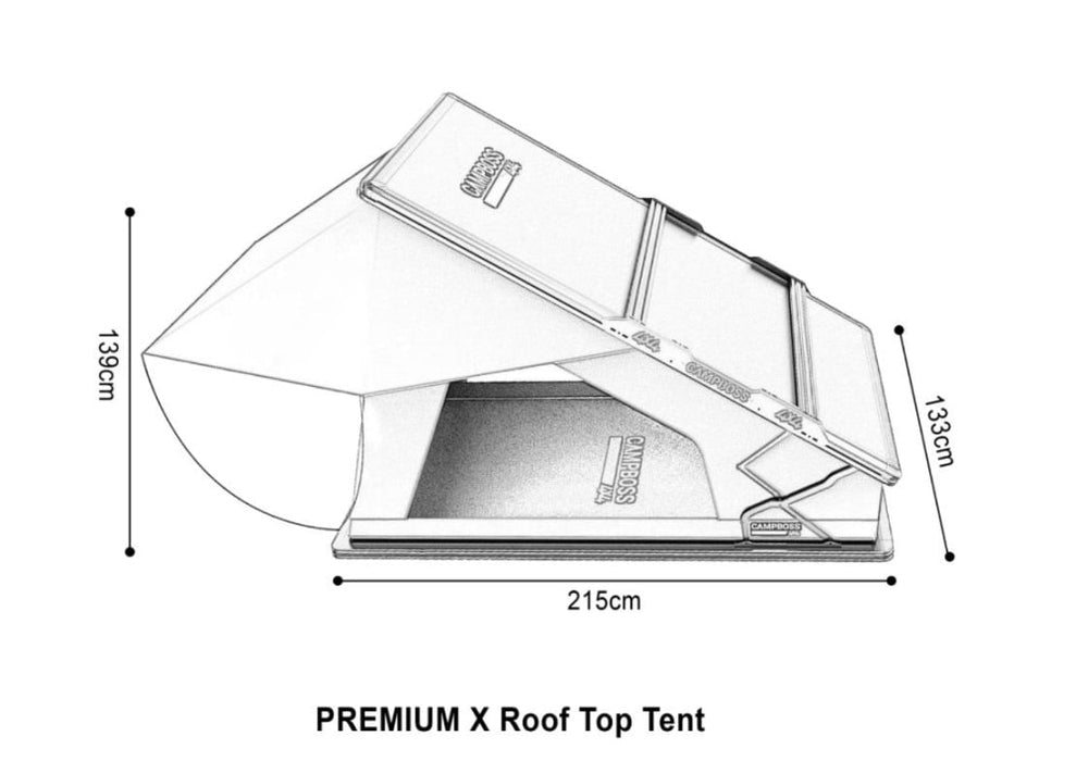 CampBoss Premium X Roof Top Tent - Roof Top Tents