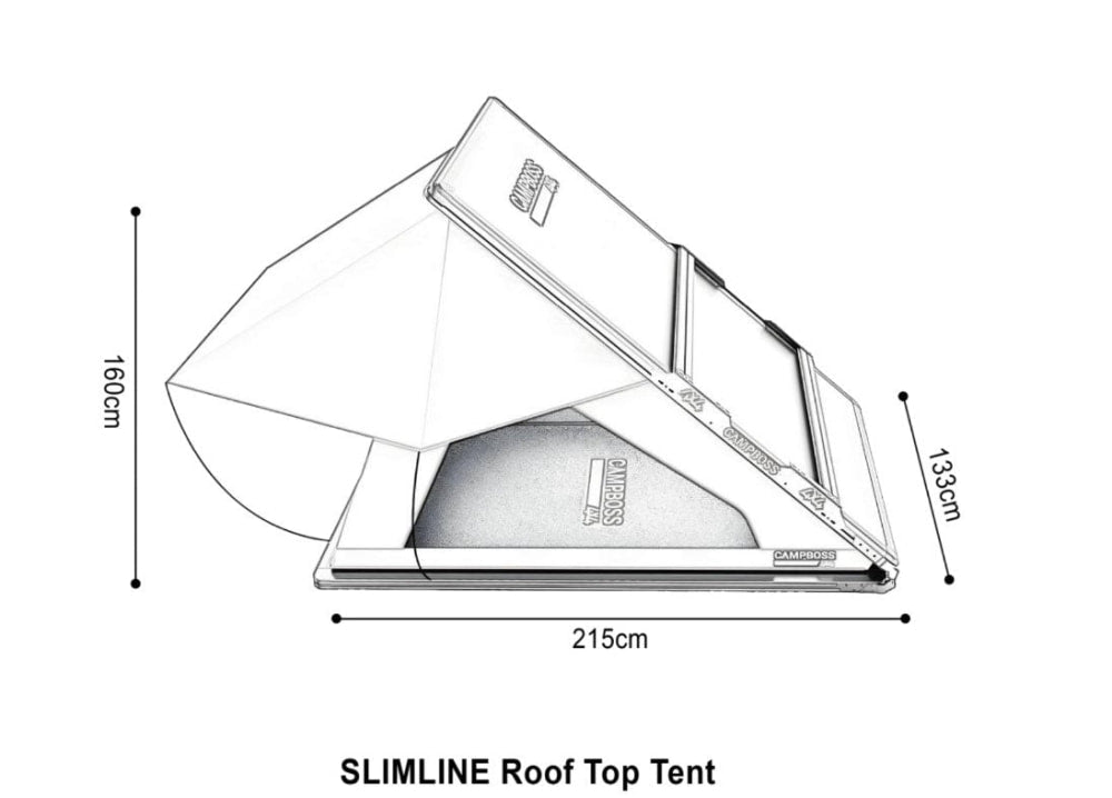 CampBoss Slimline Roof Top Tent - Roof Top Tents