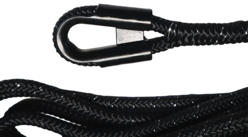 Carbon Offroad Double Braided Black Synthetic Winch Rope with Luminous Fibre | 7T x 24M - Winch Accessories