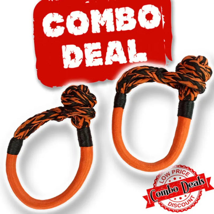 Carbon Offroad 2-Piece 13T Monkey Fist Soft Shackles Bundle - Recovery Gear Bundles