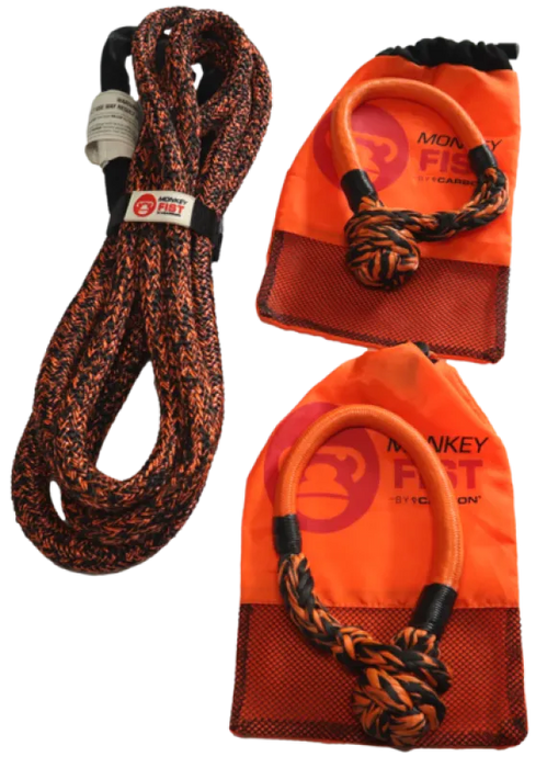 Carbon Offroad 4m 14T Bridle Rope and 2-Piece Soft Shackles Bundle - Recovery Gear Bundles