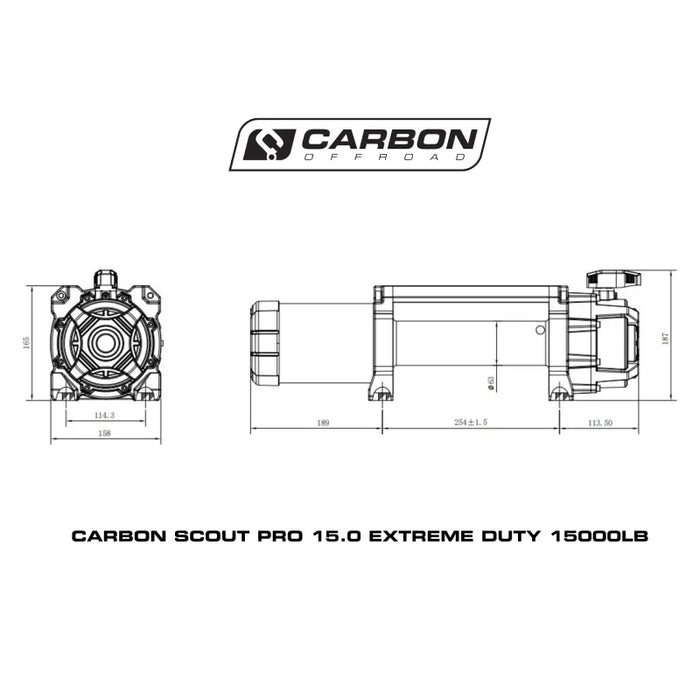 Carbon Offroad Scout Pro 15K 15000lb Winch and Recovery Bundle Kit - Electric Winch