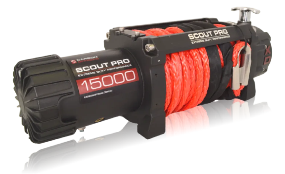 Carbon Offroad Scout Pro 15K 15000lb Winch and Recovery Bundle Kit - Electric Winch