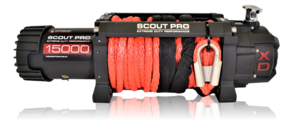 Carbon Offroad Scout Pro 15K 15000lb Winch and Recovery Bundle Kit - Electric Winch