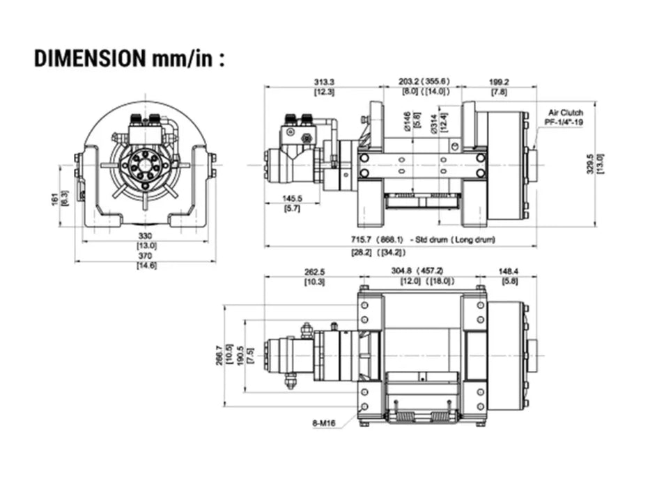 Comeup Bison 20 Hydraulic Recovery Winch | 9.07 Tonnes - Hydraulic Winch