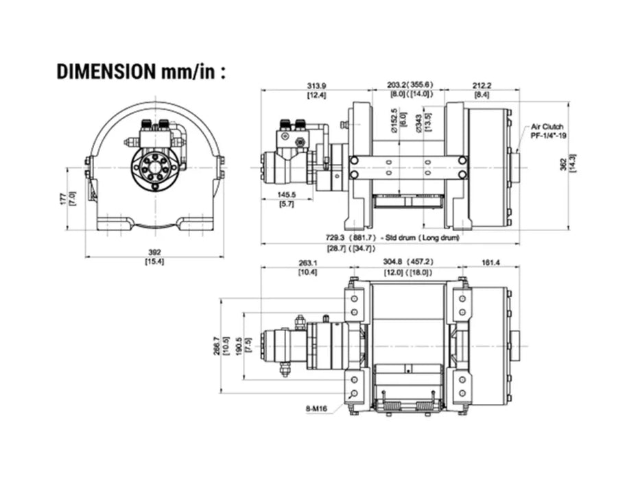 Comeup Bison 30 Hydraulic Recovery Winch | 13.6 Tonnes - Hydraulic Winch