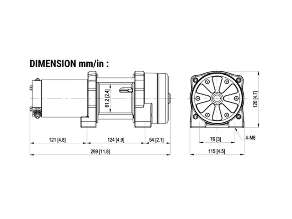 COMEUP GTD-650 650lb / 295kg Heavy Duty Hoist | 12v/24V