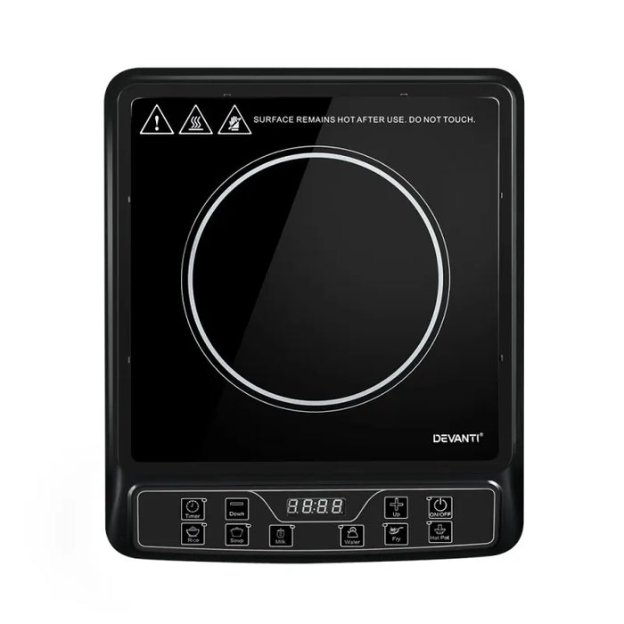 Devanti Electric Induction Cooktop Portable Cook Top Ceramic Kitchen Hot Plate - Appliances > Kitchen Appliances