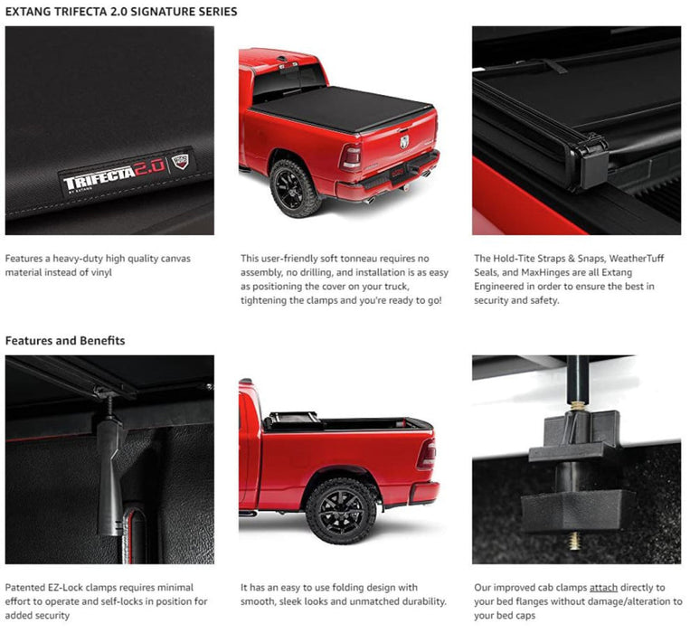 Extang Trifecta Signature 2.0 Soft Tri-Fold Truck Bed Tonneau Cover for Ram 1500/2500HD - Tonneau