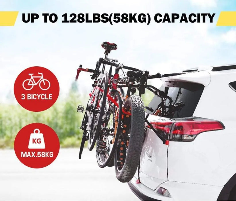 FieryRed 3 Bike Rack Foldable Bicycle Carrier - Bike Carrier