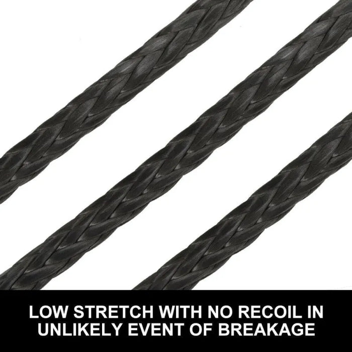 FieryRed Dyneema Synthetic Winch Rope | Black | 10mm x 30m - Winch Rope/Cable