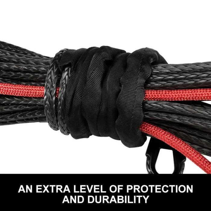 FieryRed Dyneema Synthetic Winch Rope | Black | 10mm x 30m - Winch Rope/Cable