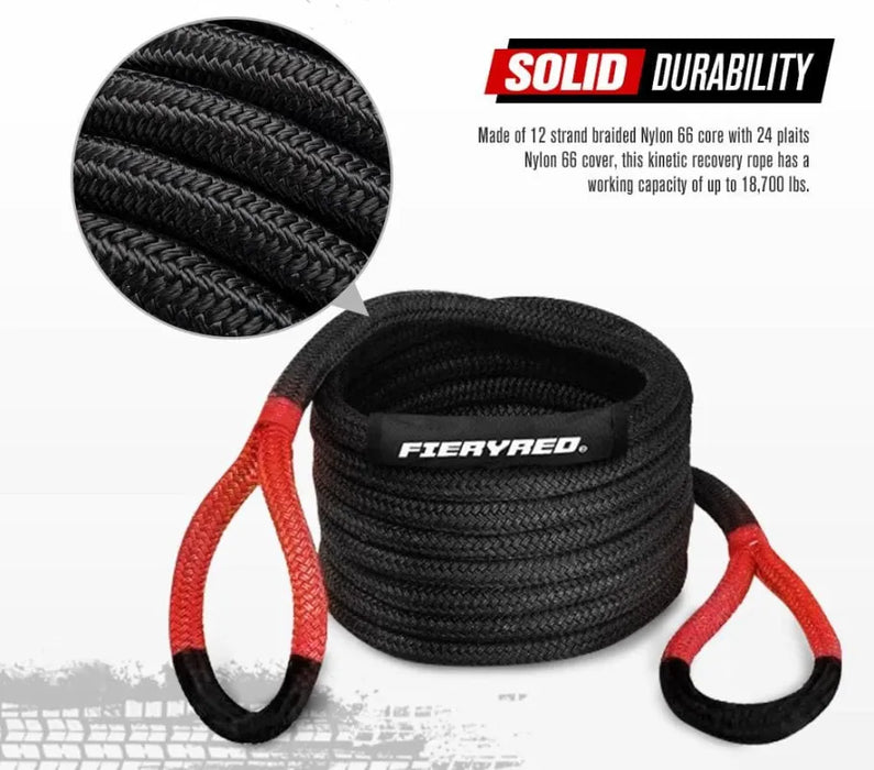 FieryRed 22mm x 6m 18700lb Kinetic Rope