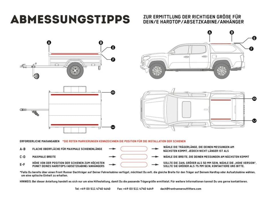 Front Runner Truck Canopy or Trailer with OEM Track Slimline II Rack Kit / 1165mm(W) X 1358mm(L) - Roof Racks