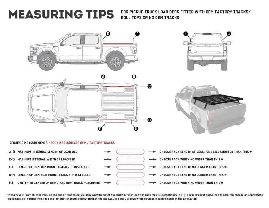 Front Runner Pickup Truck Slimline II Load Bed Rack Kit / 1425(W) x 1358(L) - Roof Racks