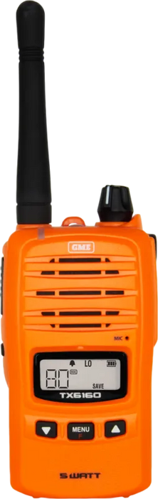 GME 5/1 Watt IP67 UHF CB Handheld Radio - Blaze Orange | TX6160XO - Handheld Radio