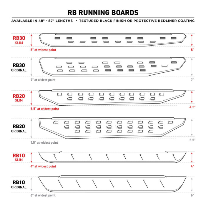 Go Rhino RB30 Running Boards for RAM 1500 DT (2022+) | Textured Black - Sidesteps