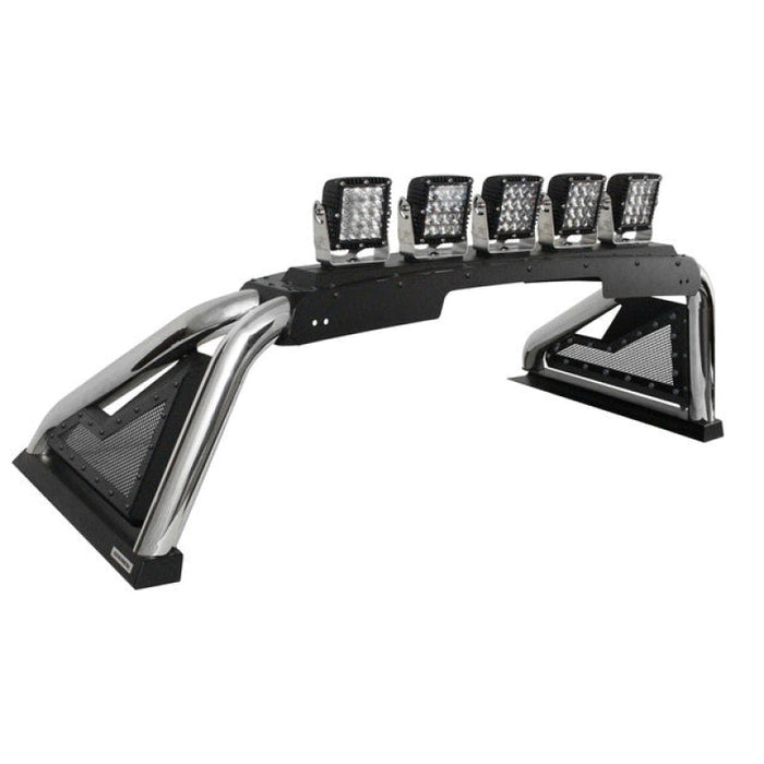 Go Rhino Sport Bar 2.0 with Power Actuated Retractable Light Mount - Polished Steel / Mitsubishi Triton - Sport Bar