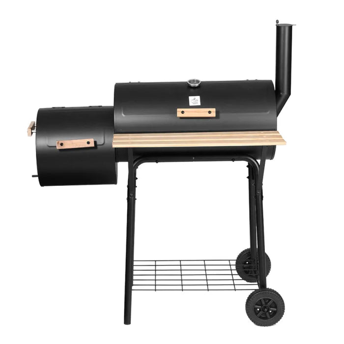 Grillz 2-In-1 Offset BBQ Grill and Charcoal Smoker