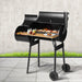 Grillz 2-In-1 Offset BBQ Grill and Charcoal Smoker