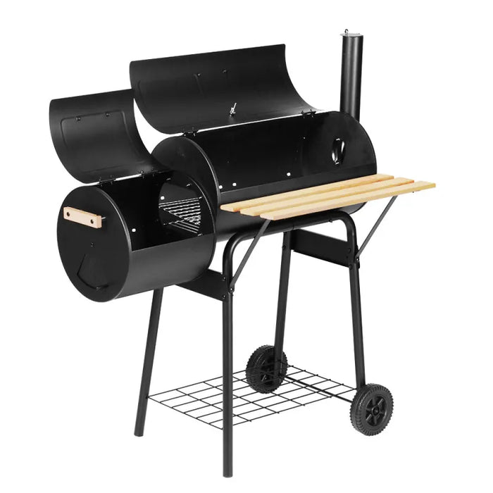 Grillz 2-In-1 Offset BBQ Grill and Charcoal Smoker