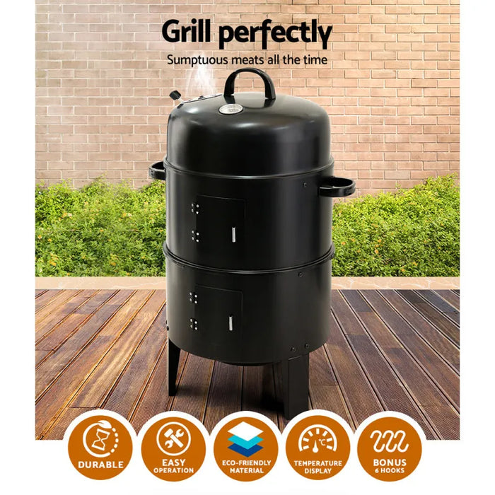 Grillz 3-In-1 BBQ Charcoal Smoker