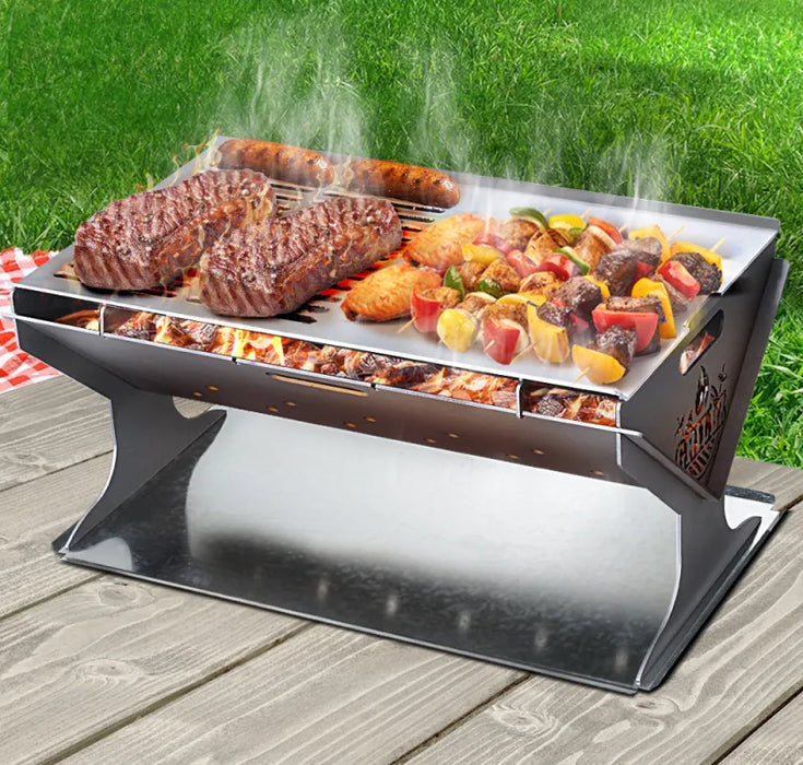 Grillz Portable Camping Fire Pit and BBQ - Portable Fire Pit & BBQ