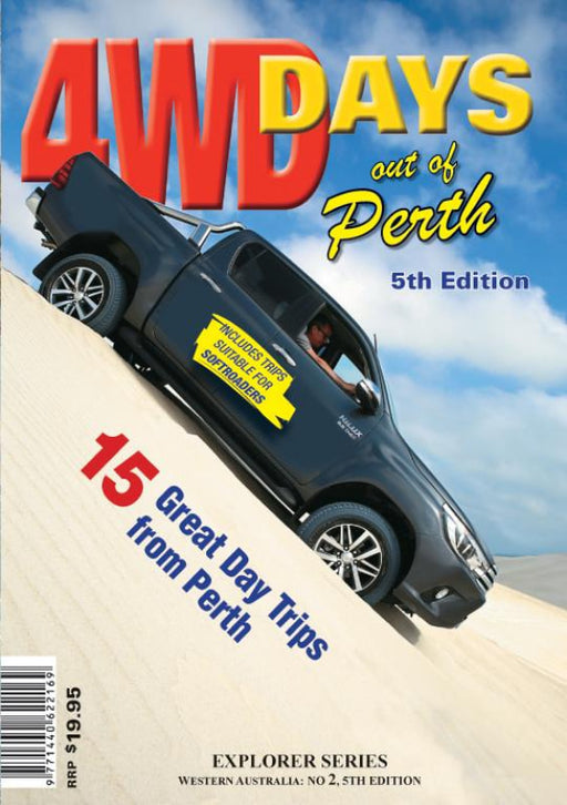 Book cover of Hema 4WD Days out of Perth Guidebook showcasing best 4WD trips close to nature