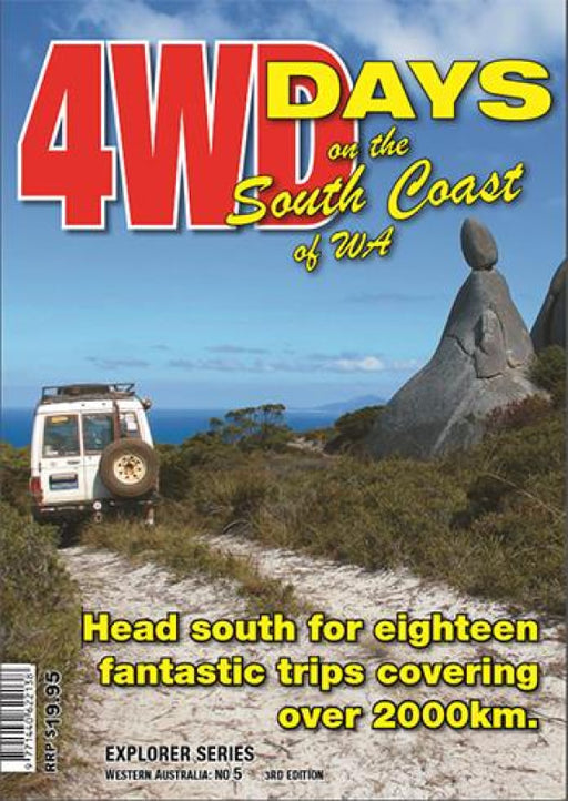 Book cover for Hema 4WD Days on the South Coast of Western Australia featuring a coastal landscape