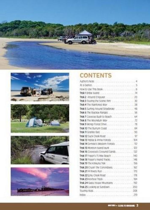 Table of contents for Hema 4WD Treks Close to Brisbane featuring scenic landscapes