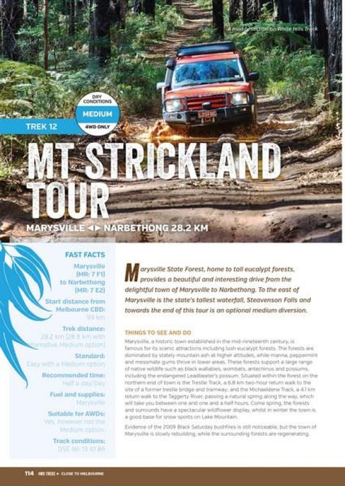 Informational page about Mt. Strickland Tour and 4WD treks close to Melbourne