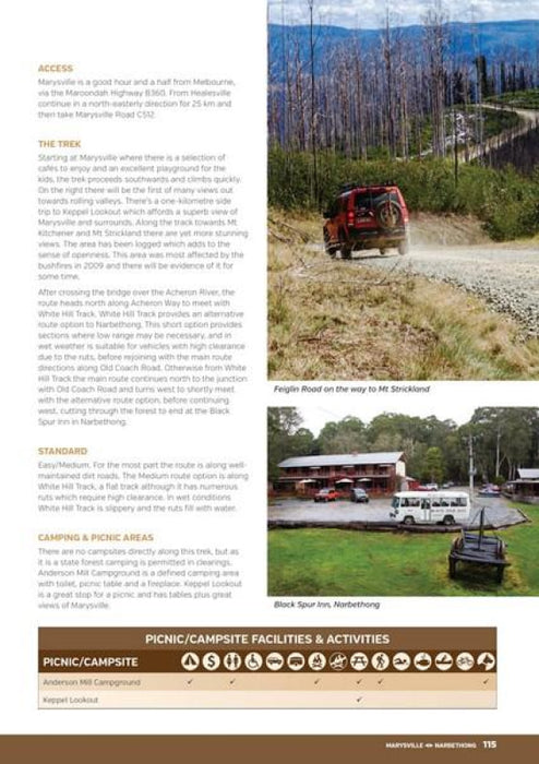 Page from Hema 4WD Treks Close to Melbourne featuring camping and outdoor activities