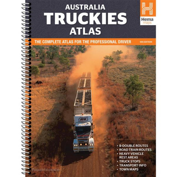 Hema Australia Truckies Atlas with road train cover for drivers in South Australia and Western Australia