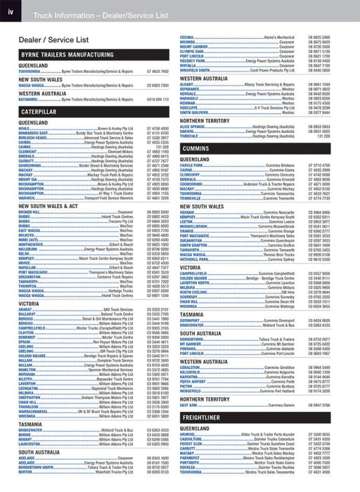 Detailed crew and service list for film production in South Australia Truckies Atlas