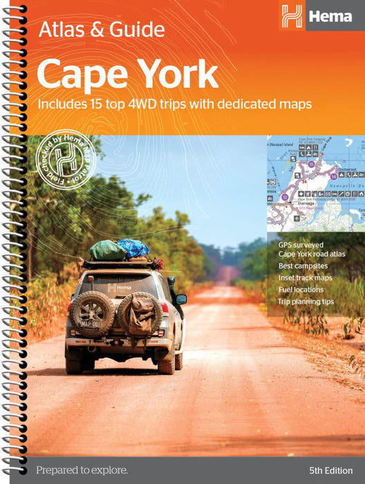 Cape York Atlas and Guide featuring an off-road vehicle on a dusty track cover