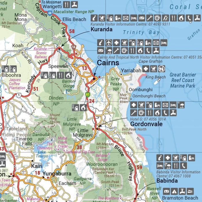 Map of the Cairns region in Queensland from the Hema Cape York Atlas and Guide