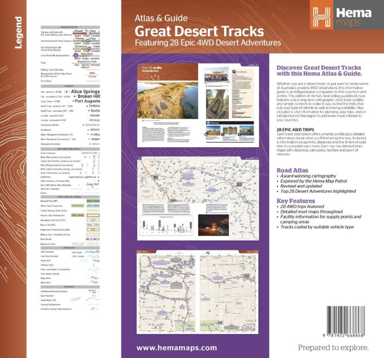 Atlas and guide book for Great Desert Tracks 4WD adventures by Hema Maps