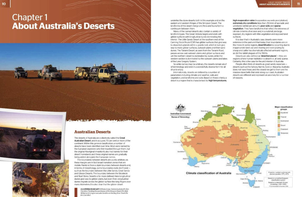 Textbook spread of Hema Maps Great Desert Tracks Atlas showcasing Australia’s desert tracks