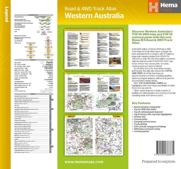 Hema Western Australia Road and 4WD Track Atlas for exploring Western Australia roads