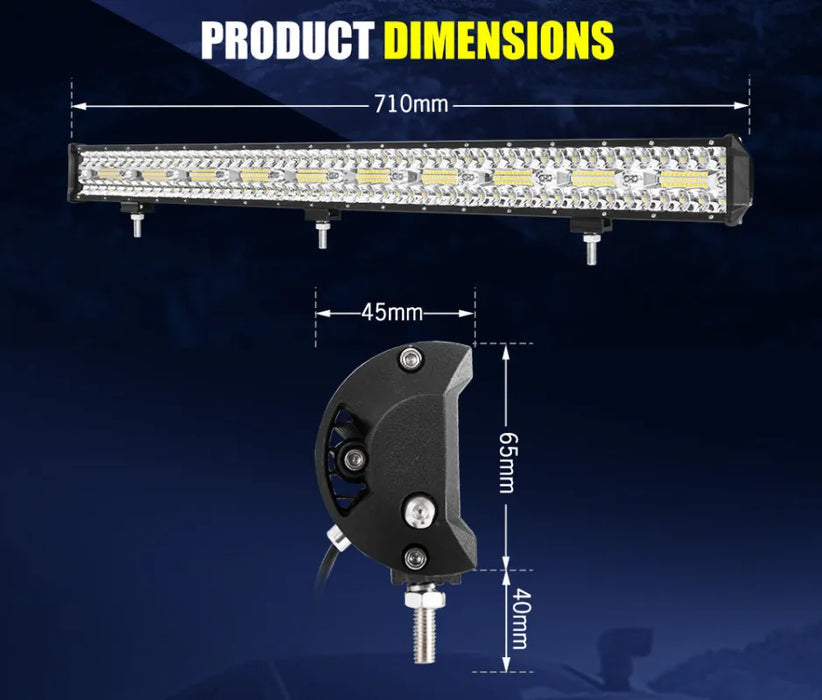 Lightfox 28 LED 3-Row Light Bar - Light Bars